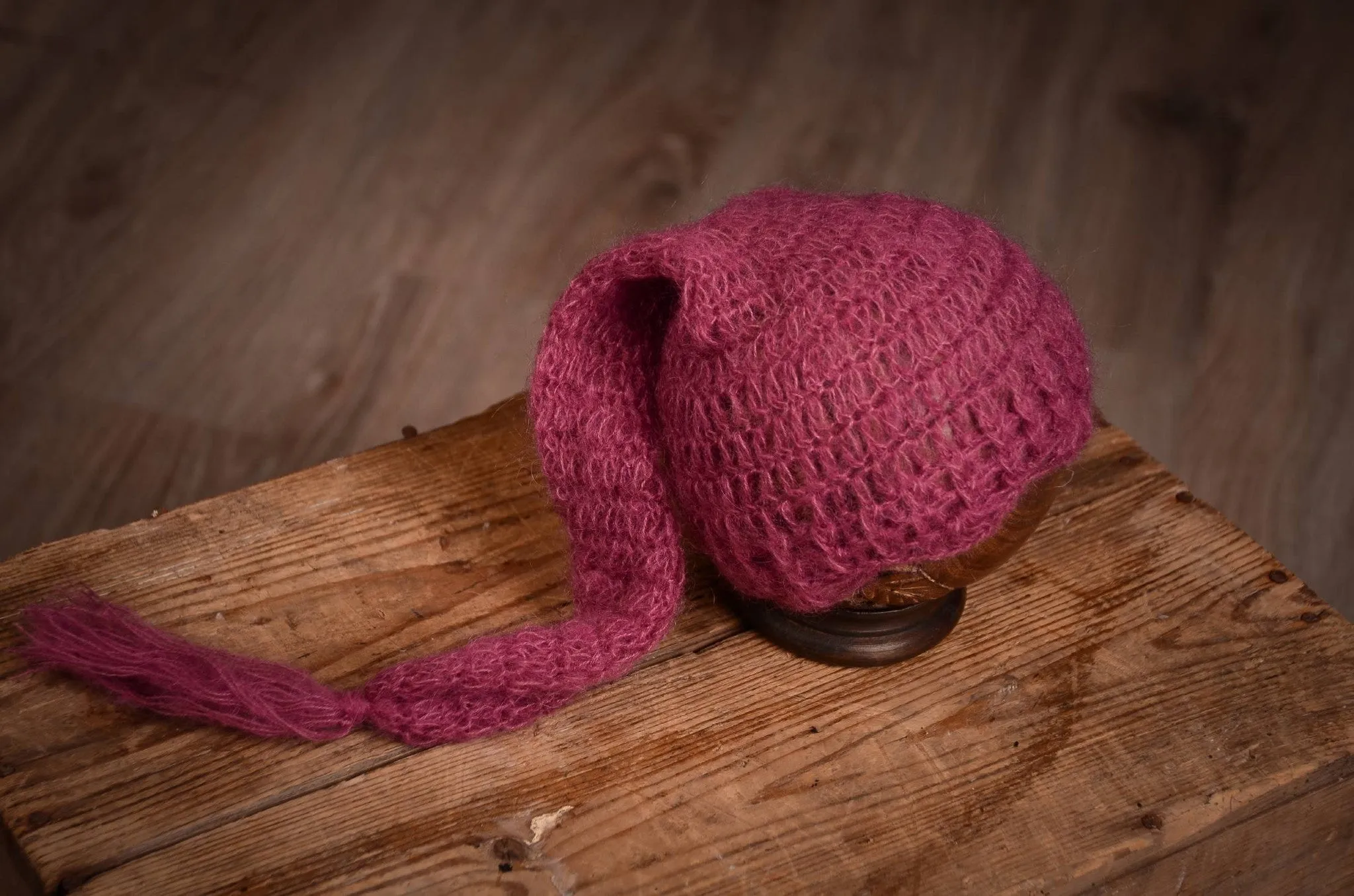 Ornate Mohair Sleeping Hat - Mauve