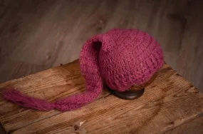 Ornate Mohair Sleeping Hat - Mauve