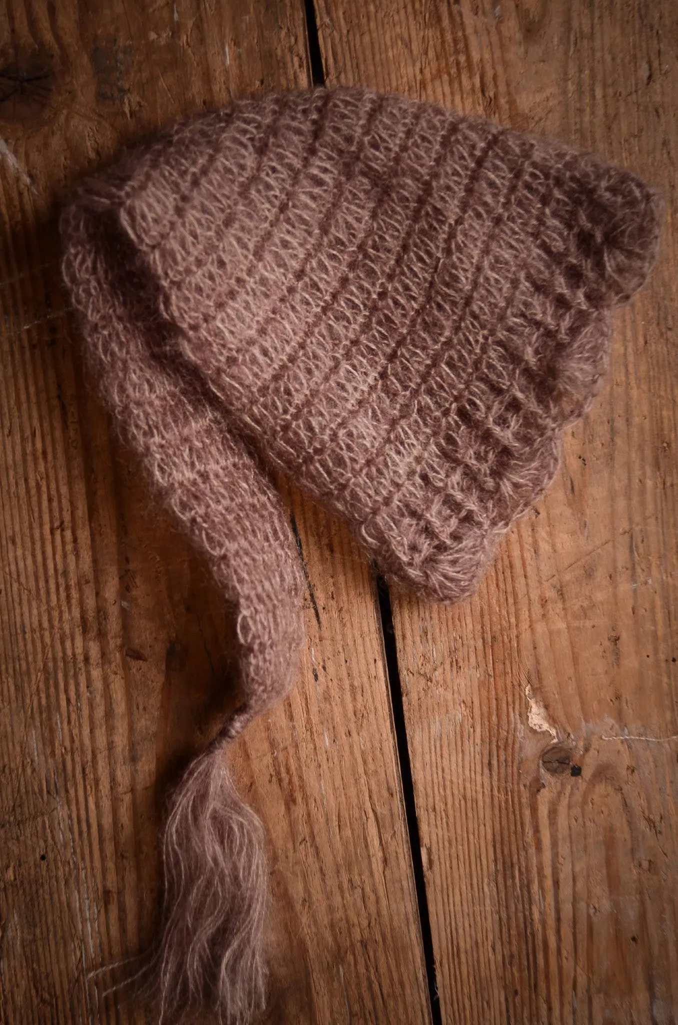 Ornate Mohair Sleeping Hat - Nut