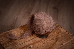 Ornate Mohair Sleeping Hat - Nut