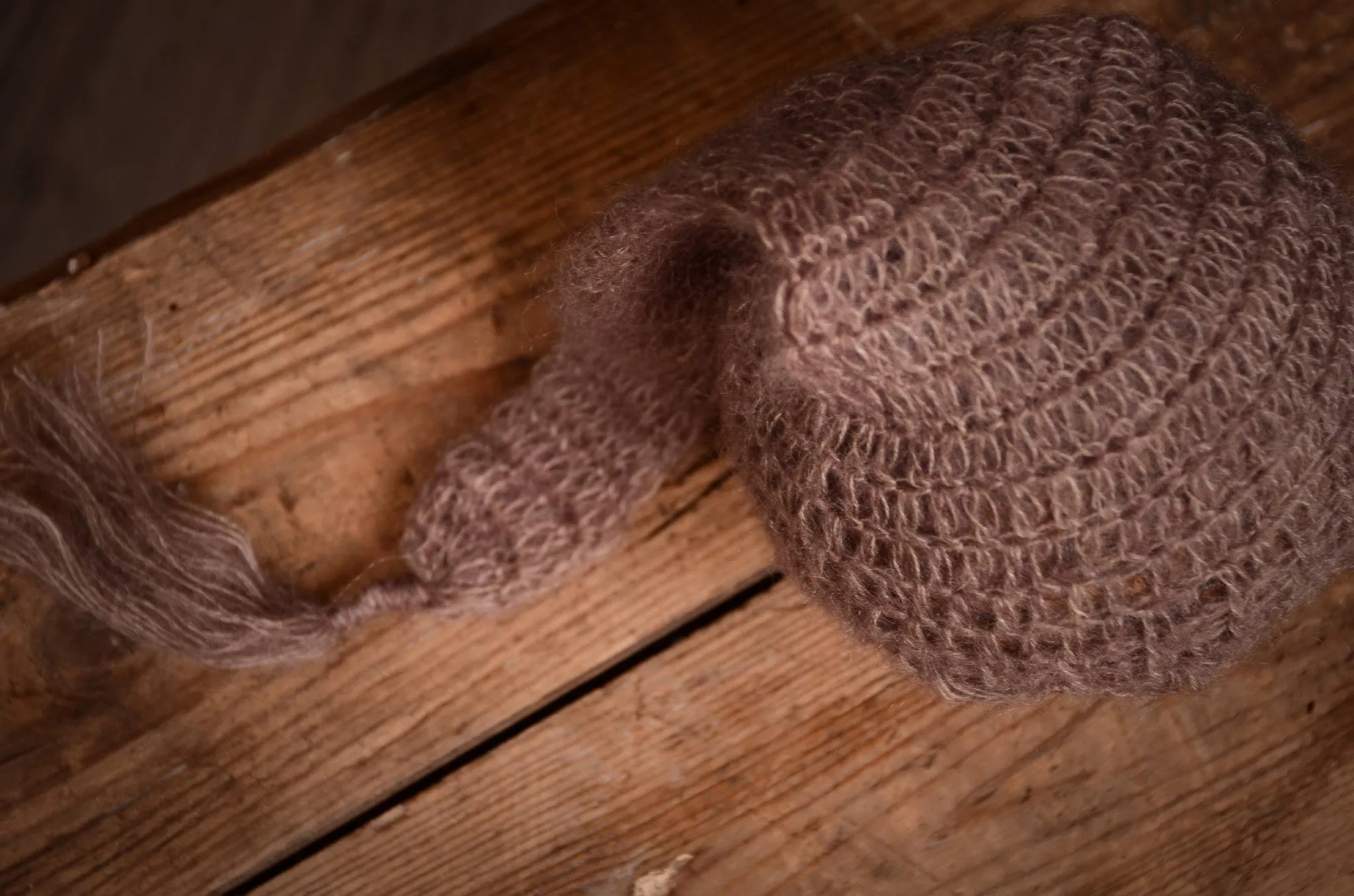 Ornate Mohair Sleeping Hat - Nut