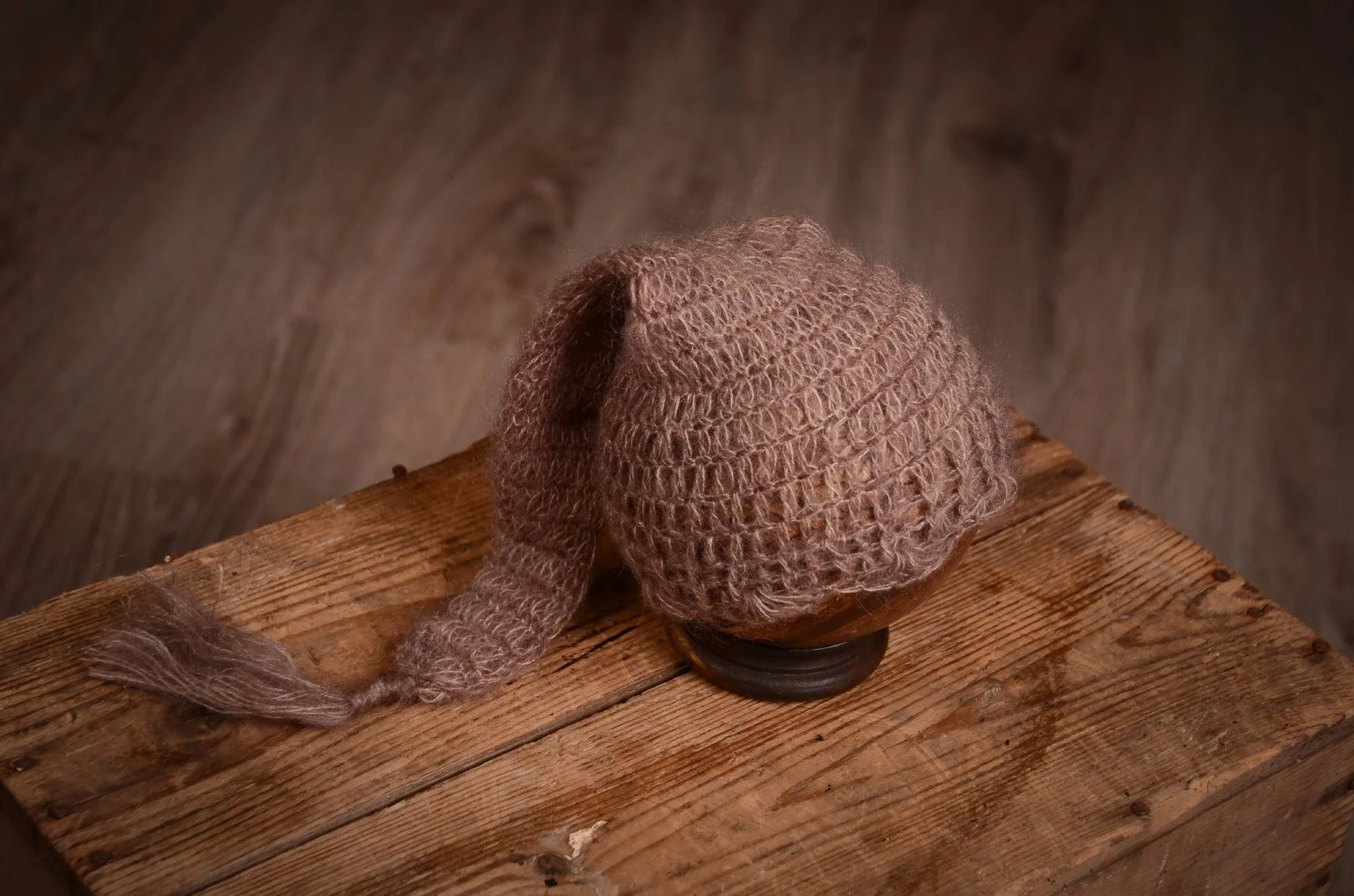 Ornate Mohair Sleeping Hat - Nut