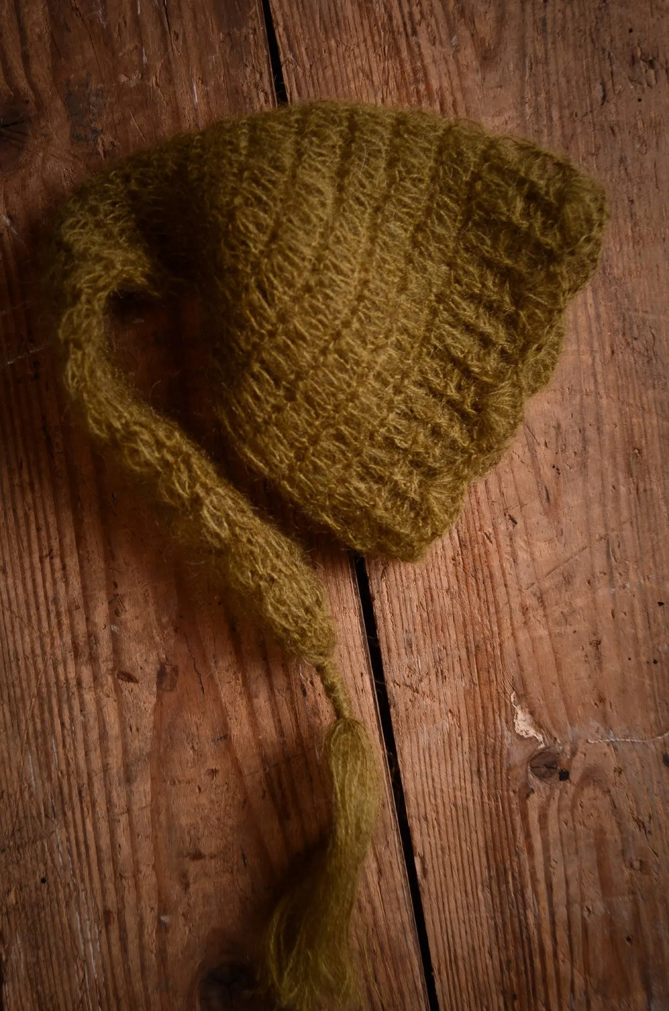 Ornate Mohair Sleeping Hat - Olive