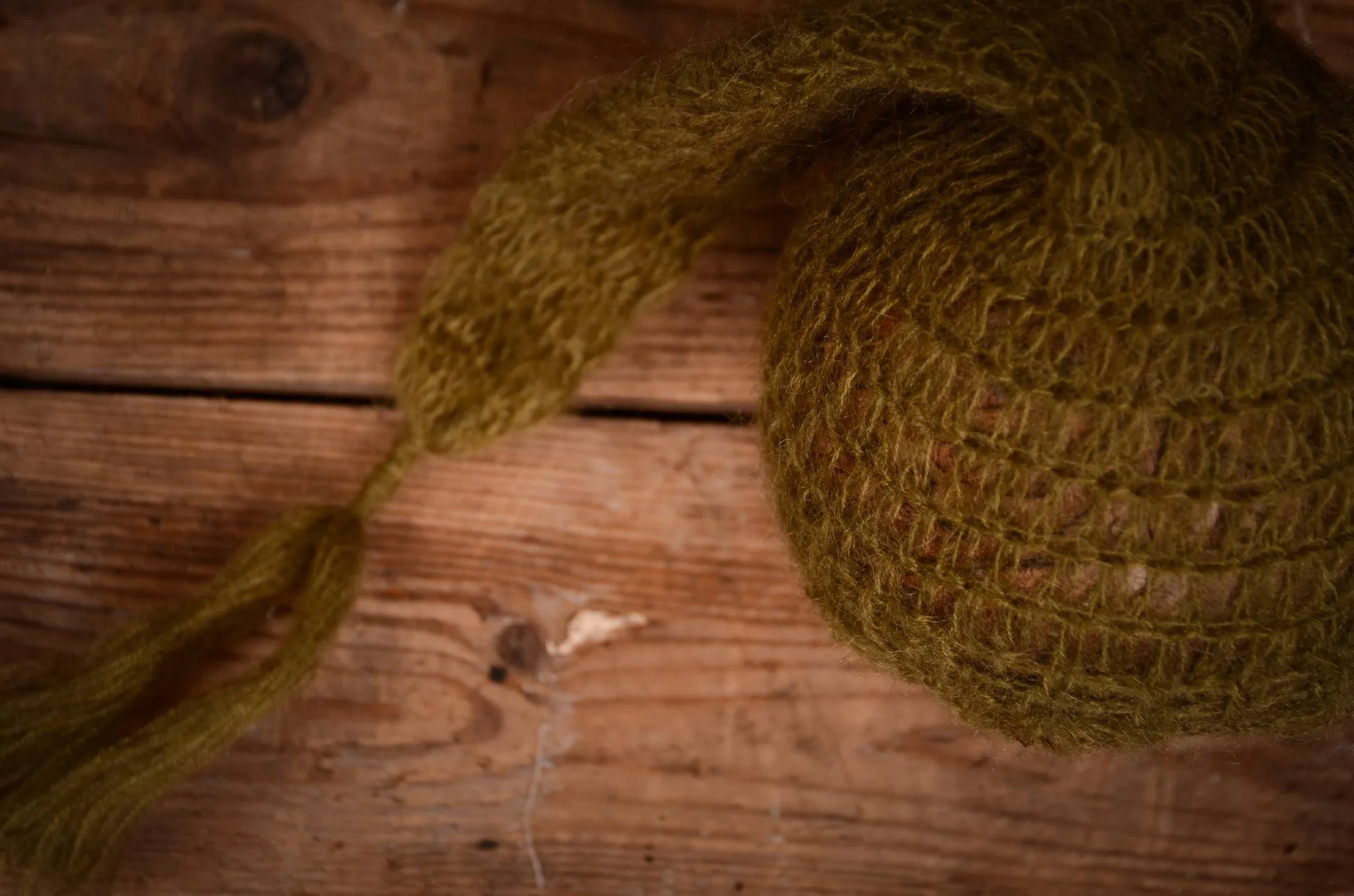 Ornate Mohair Sleeping Hat - Olive