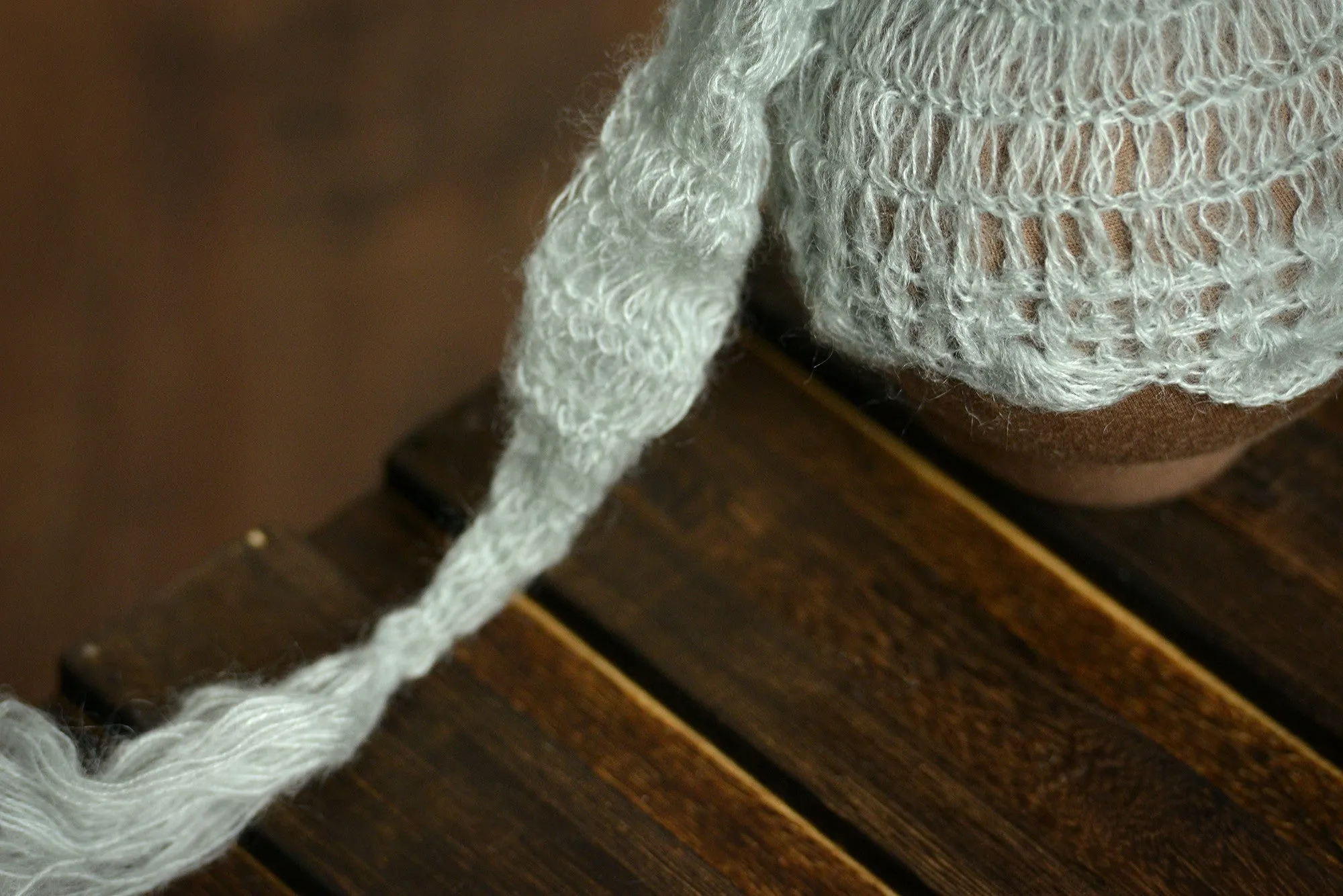 Ornate Mohair Sleeping Hat - Pale Green