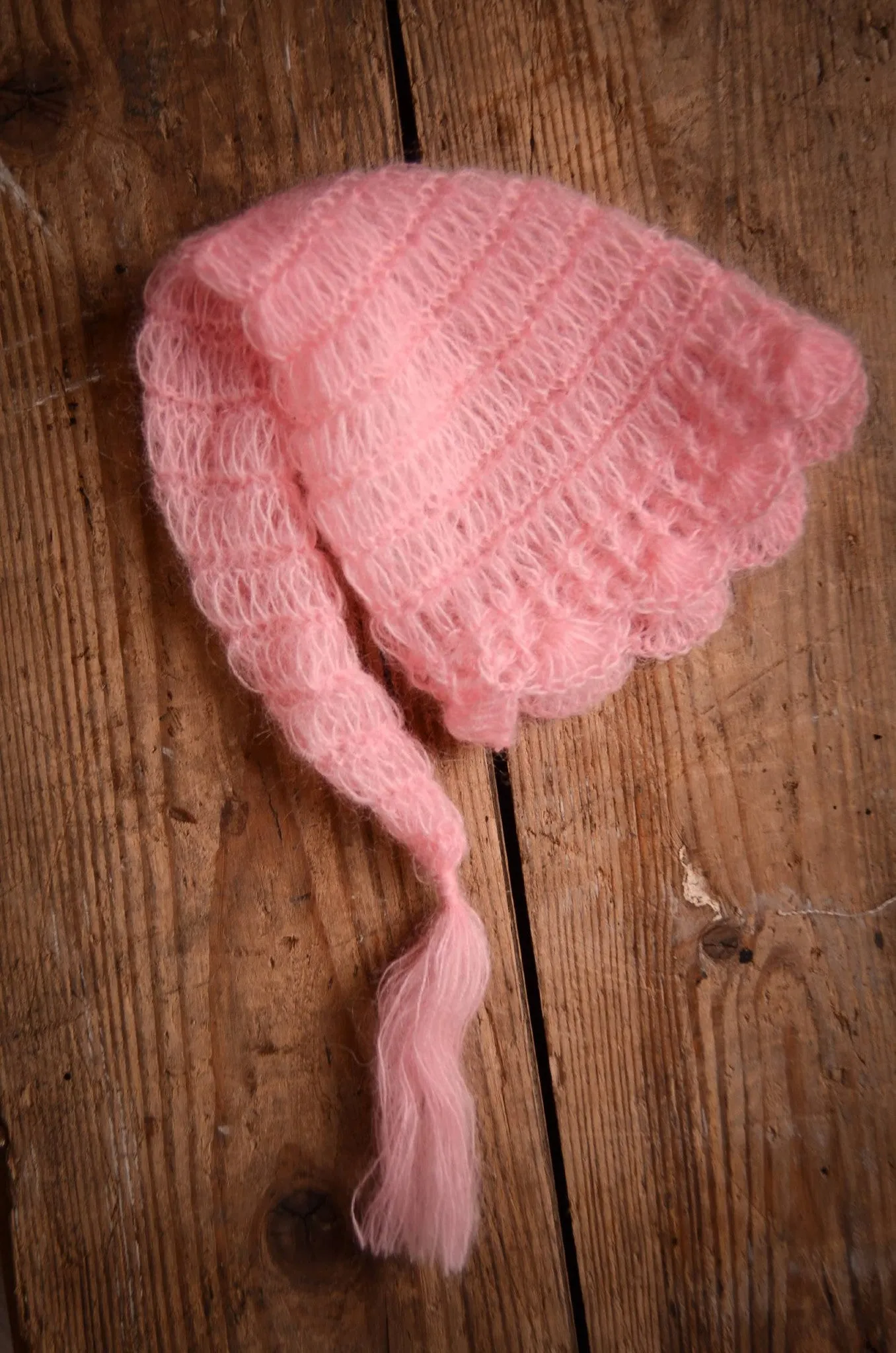 Ornate Mohair Sleeping Hat - Pink