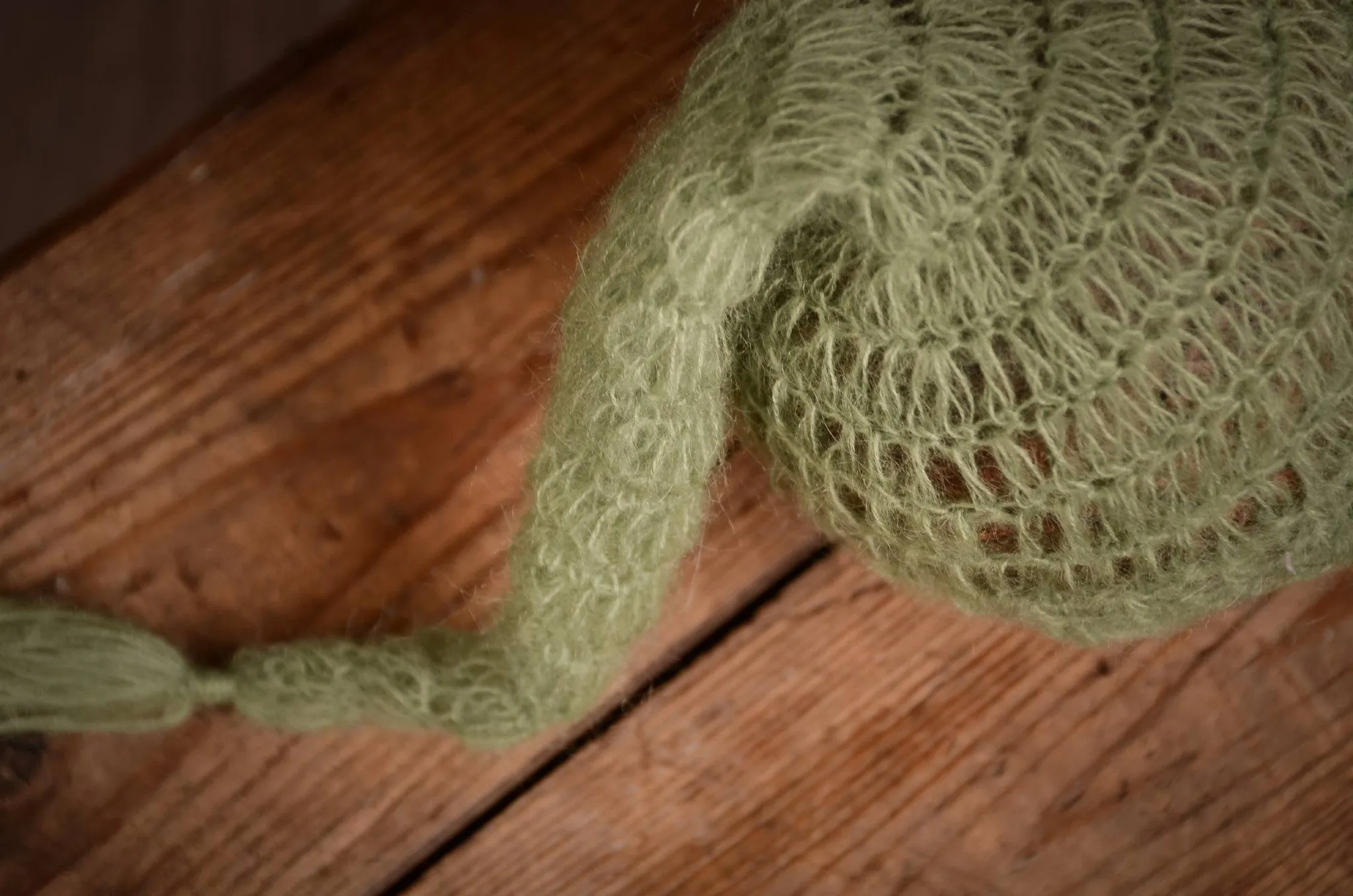 Ornate Mohair Sleeping Hat - Sage