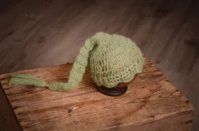 Ornate Mohair Sleeping Hat - Sage