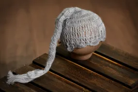 Ornate Mohair Sleeping Hat - Silver