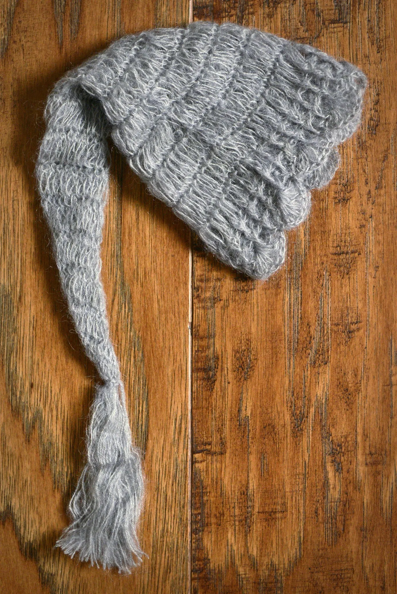 Ornate Mohair Sleeping Hat - Silver