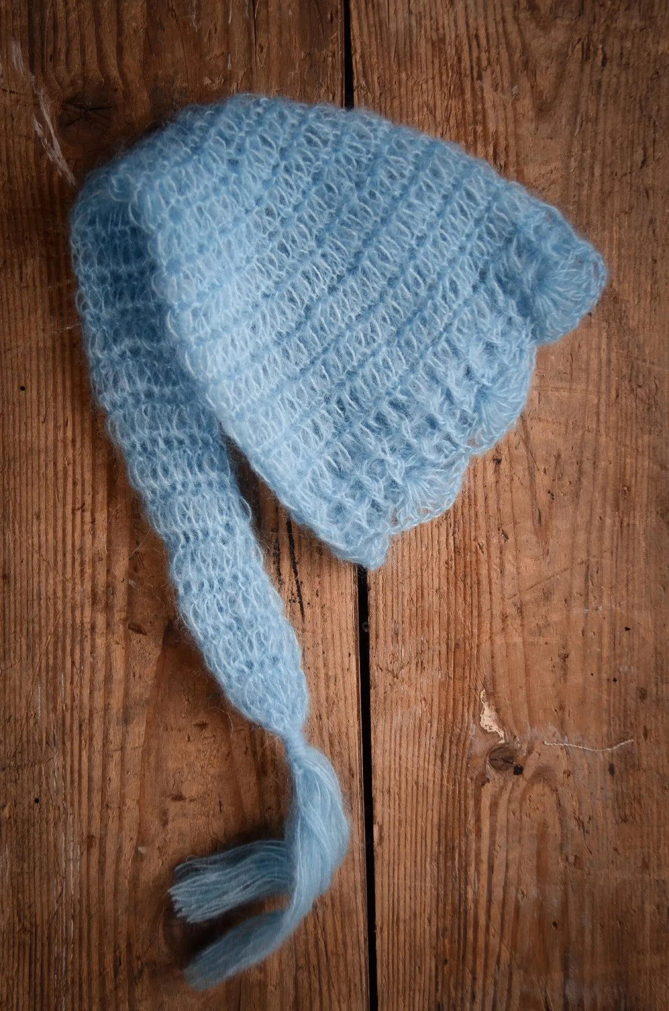 Ornate Mohair Sleeping Hat - Sky Blue