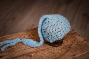 Ornate Mohair Sleeping Hat - Sky Blue