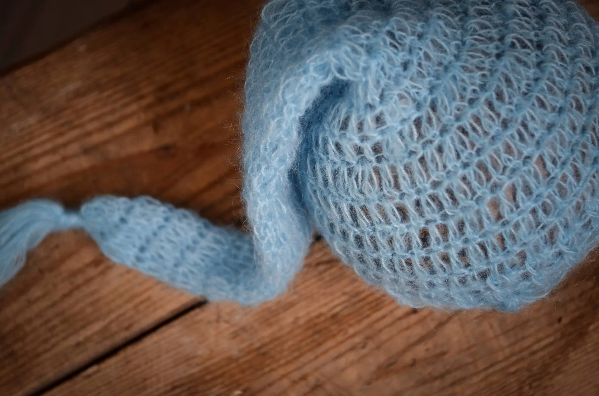 Ornate Mohair Sleeping Hat - Sky Blue