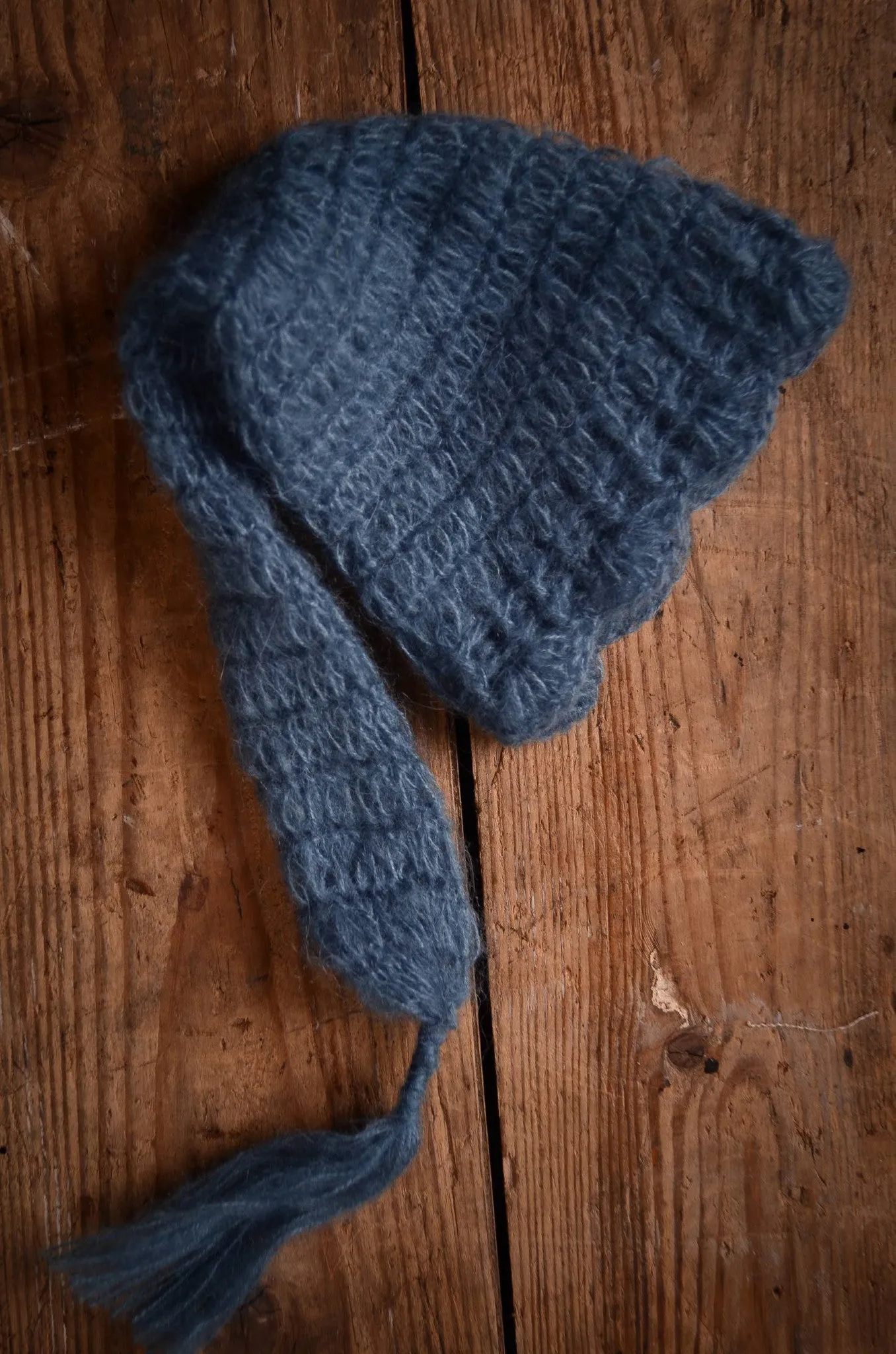 Ornate Mohair Sleeping Hat - Steel Blue