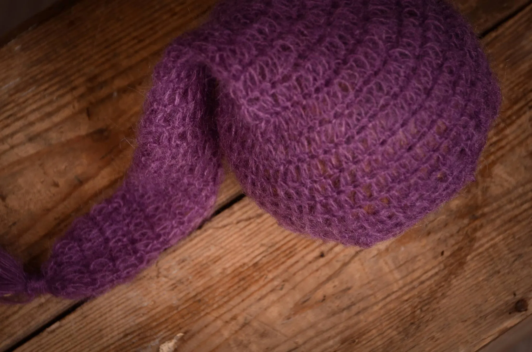 Ornate Mohair Sleeping Hat - Violet