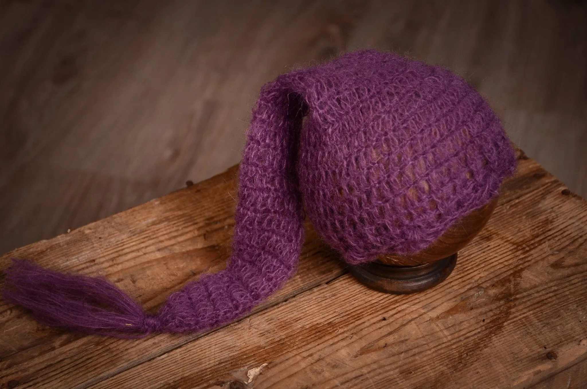 Ornate Mohair Sleeping Hat - Violet
