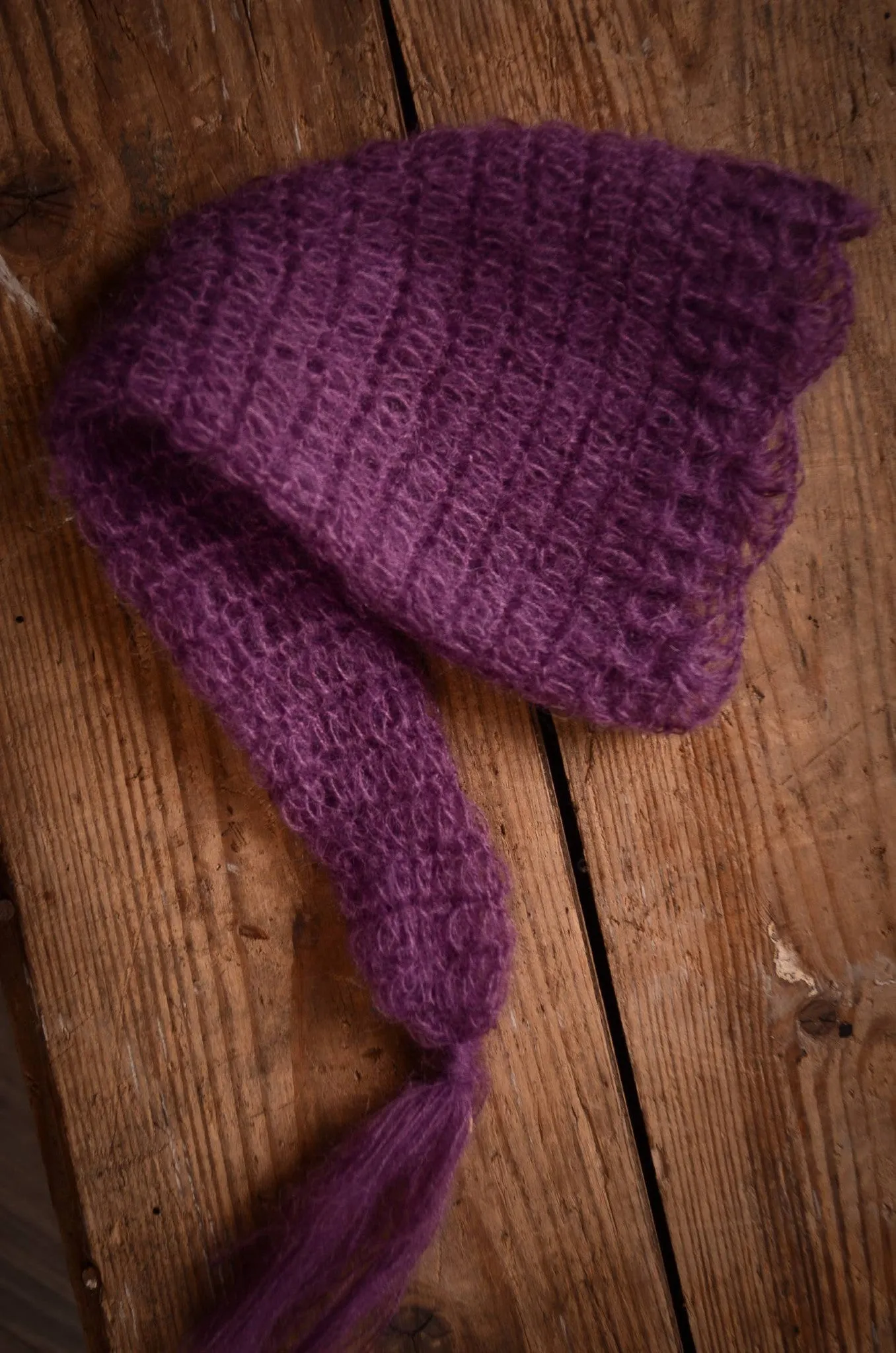 Ornate Mohair Sleeping Hat - Violet