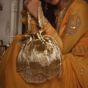 PANACHE POTLI PEERLESS GOLD WITH HANDLE