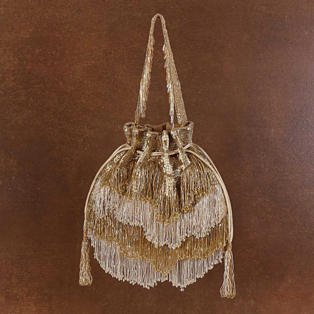 PANACHE POTLI PEERLESS GOLD WITH HANDLE