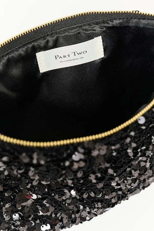 PART TWO DENIA SEQUIN CLUTCH BAG BLACK