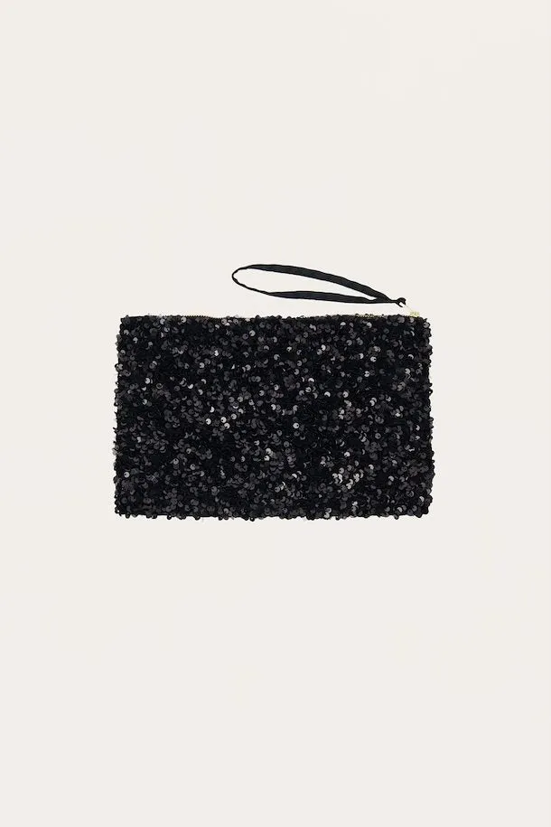 PART TWO DENIA SEQUIN CLUTCH BAG BLACK