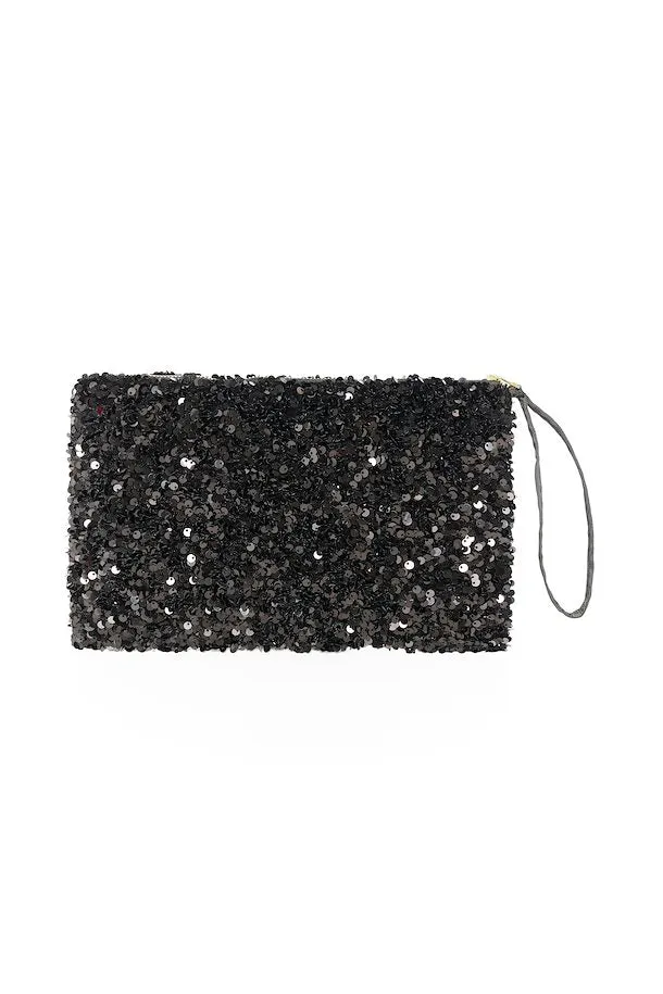 PART TWO DENIA SEQUIN CLUTCH BAG BLACK