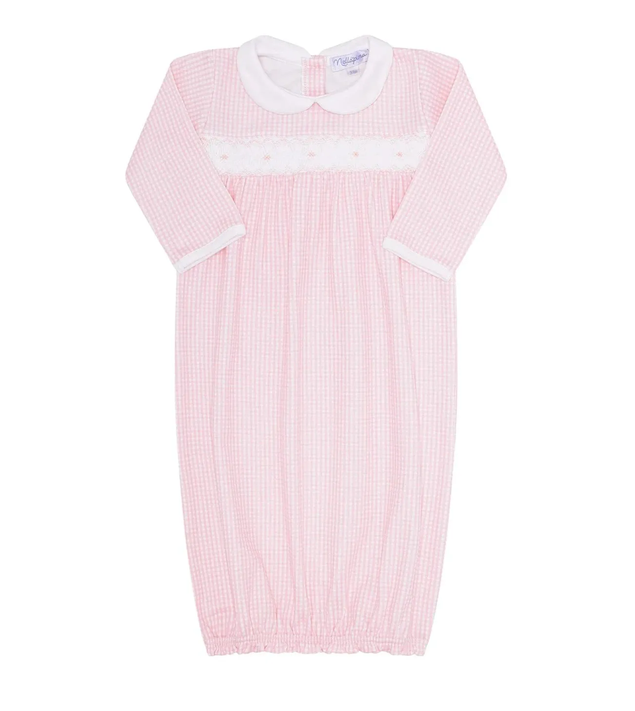 Pink Gingham Smocked Gown