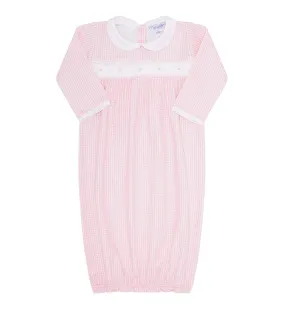 Pink Gingham Smocked Gown