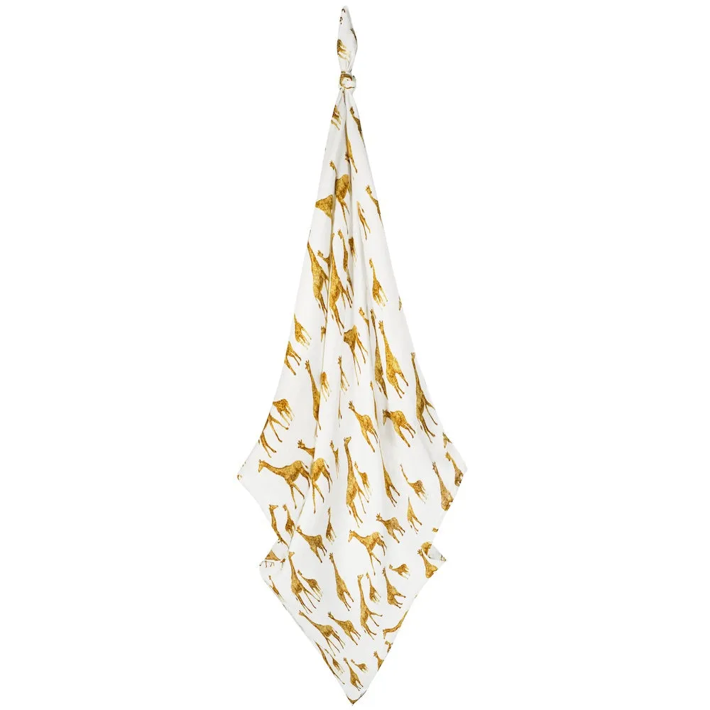 "Orange Giraffe" Bamboo Swaddle