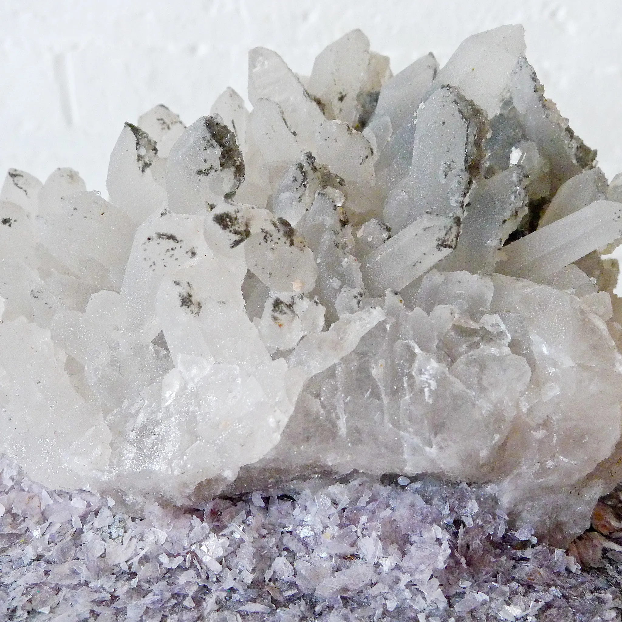 Real Bat Skeleton Hanging Over Smokey Quartz Cluster Stone in Glass Dome