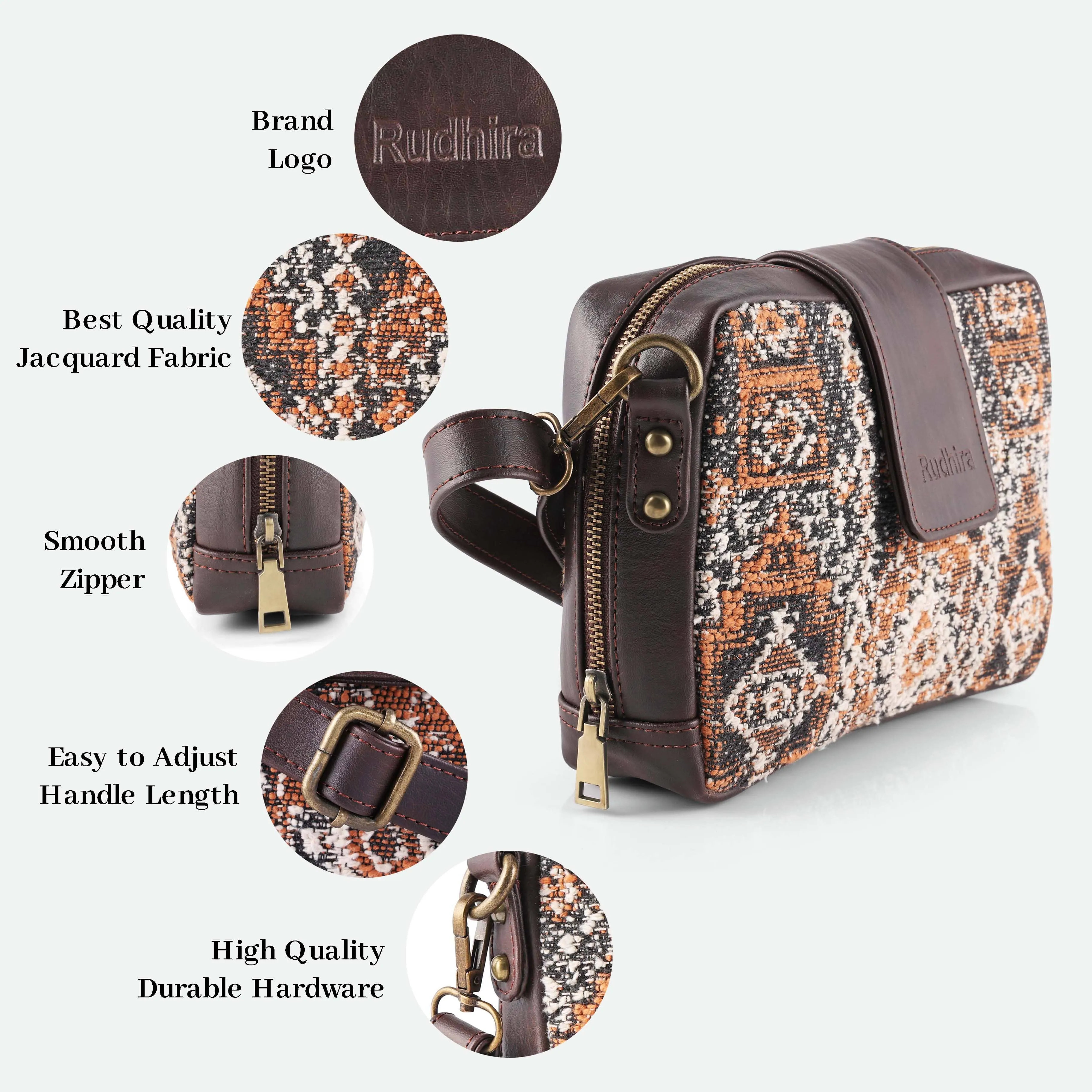 Rudhira Damask Print crossbody / sling bag