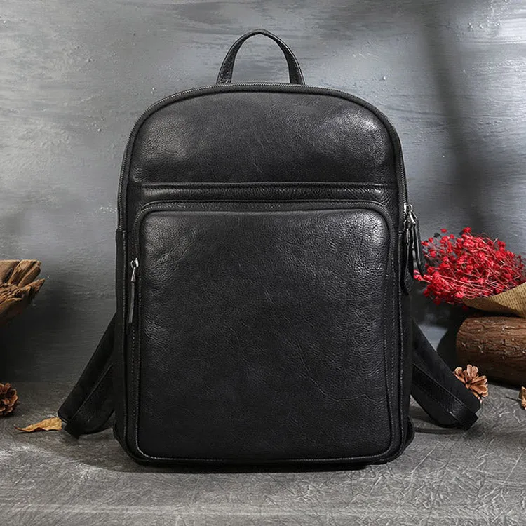 Small Ladies Square Brown Leather Backpack Purse Hiking Backpack Bag For Women