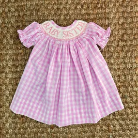 Smocked Baby Sister Gingham Dress