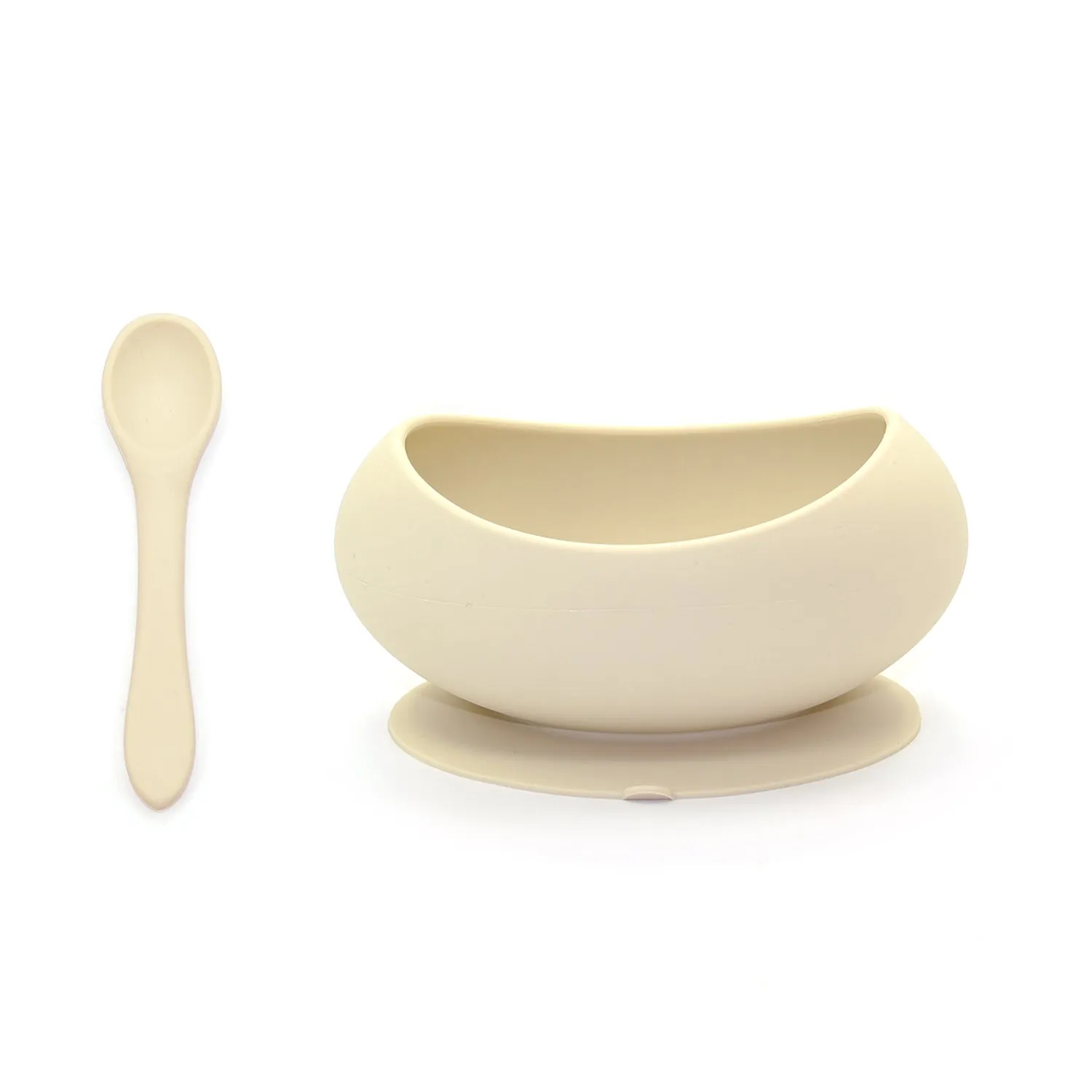 Stage 1 Suction Bowl & Spoon Set | Coconut