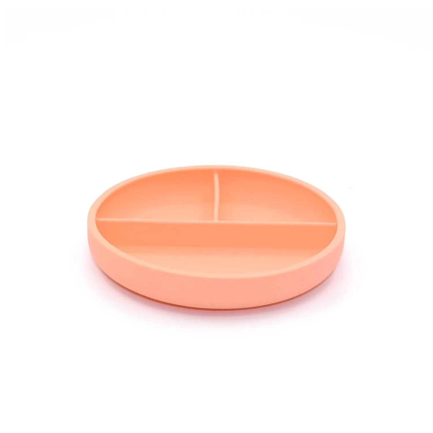 Suction Divider Plate & Spoon Set | Peach