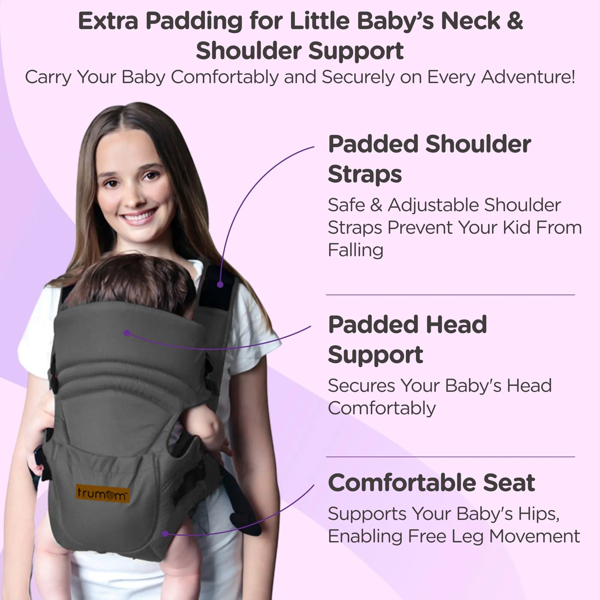 Trumom USA 3 in1 Baby Carrier 2005 for kids 0 to 36 months old (Upto 12 Kg)