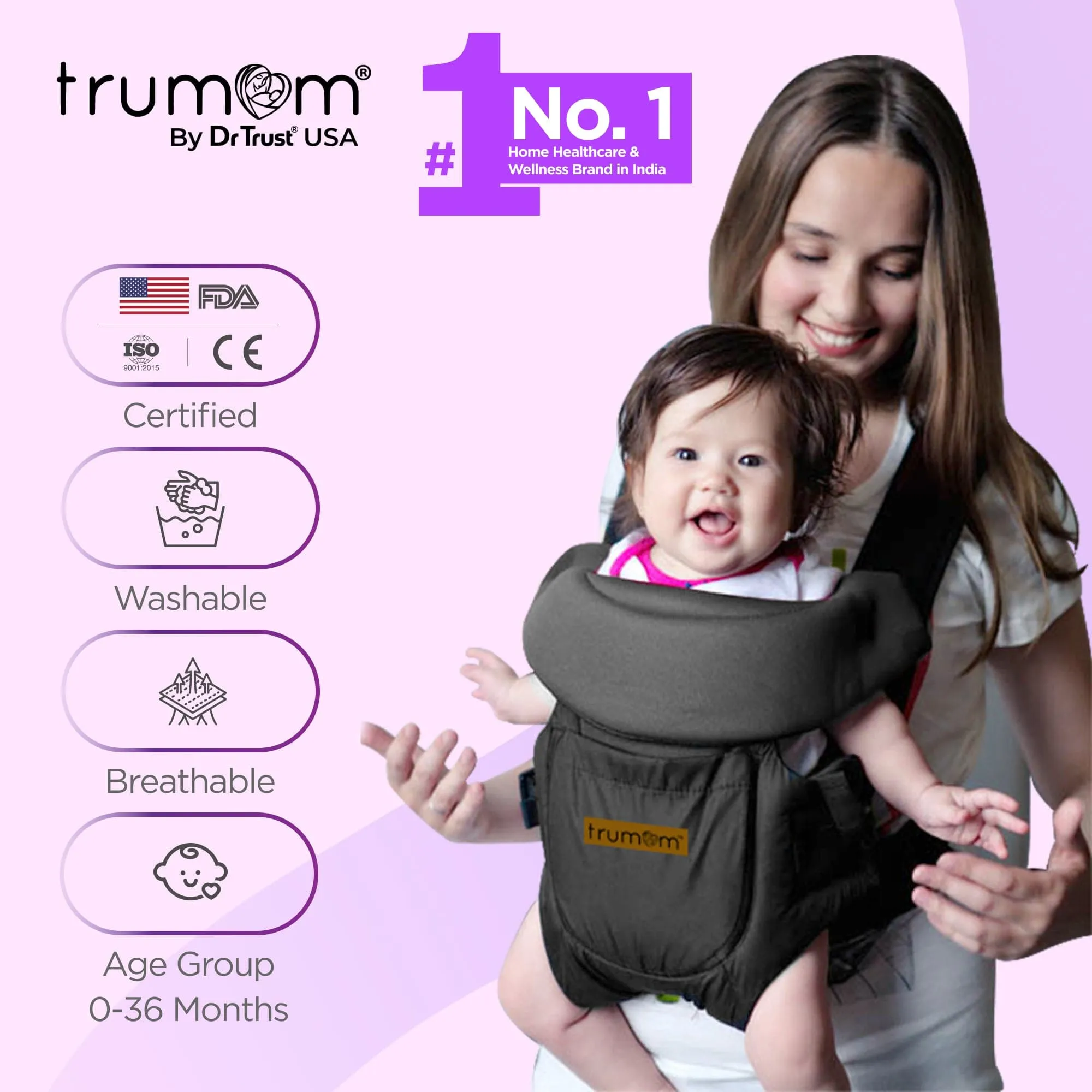 Trumom USA 3 in1 Baby Carrier 2005 for kids 0 to 36 months old (Upto 12 Kg)