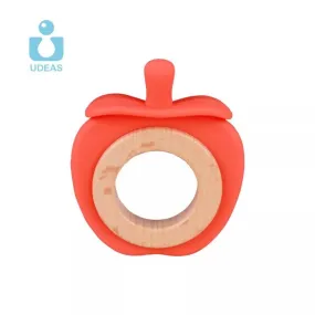 Udeas Silicone and Beech Baby Teether Bracelet - Apple
