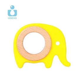 Udeas Silicone and Beech Baby Teether Bracelet - Elephant