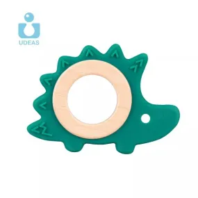 Udeas Silicone and Beech Baby Teether Bracelet - Hedgehog