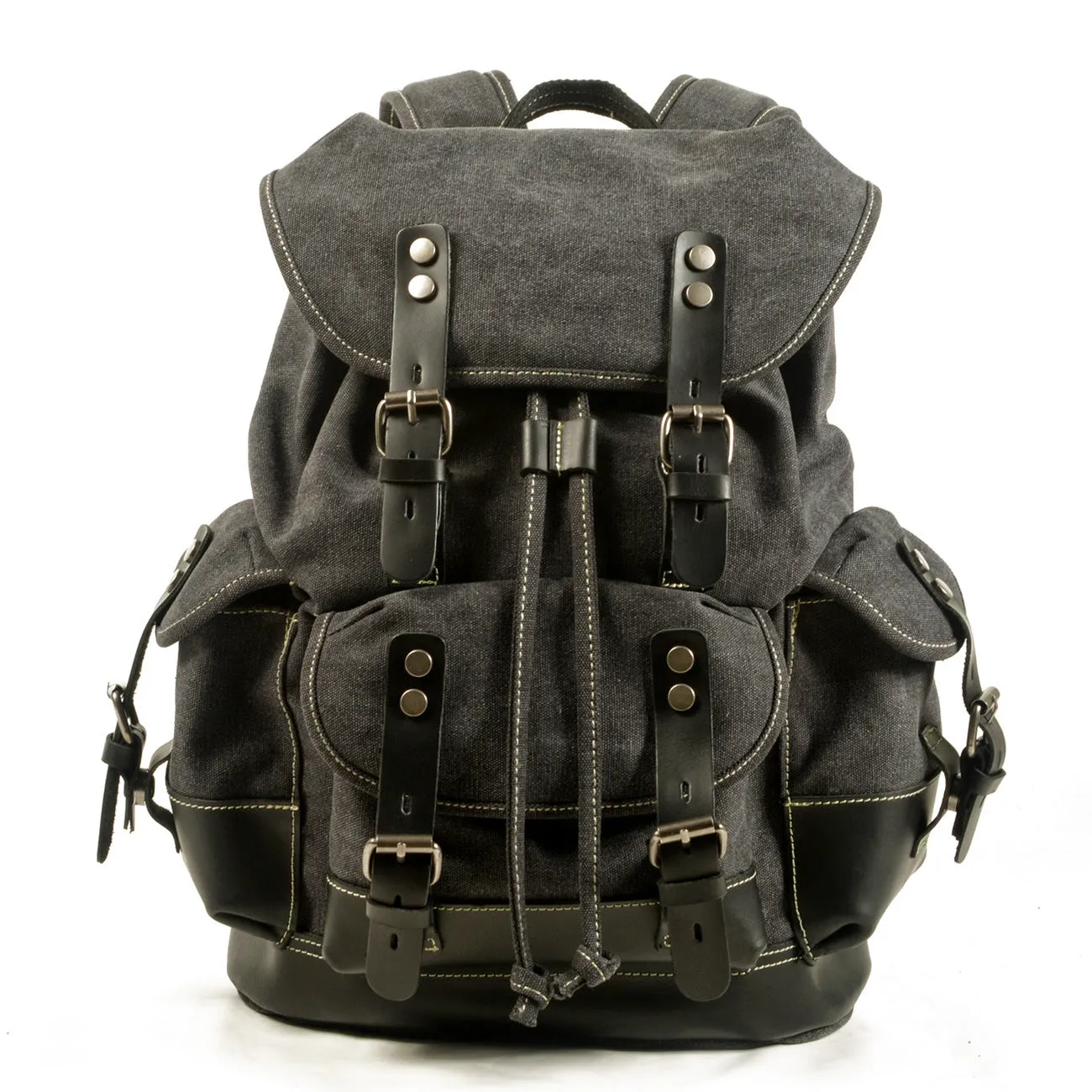 Vintage Canvas Backpack Waterproof Traveling Hiking Rucksack