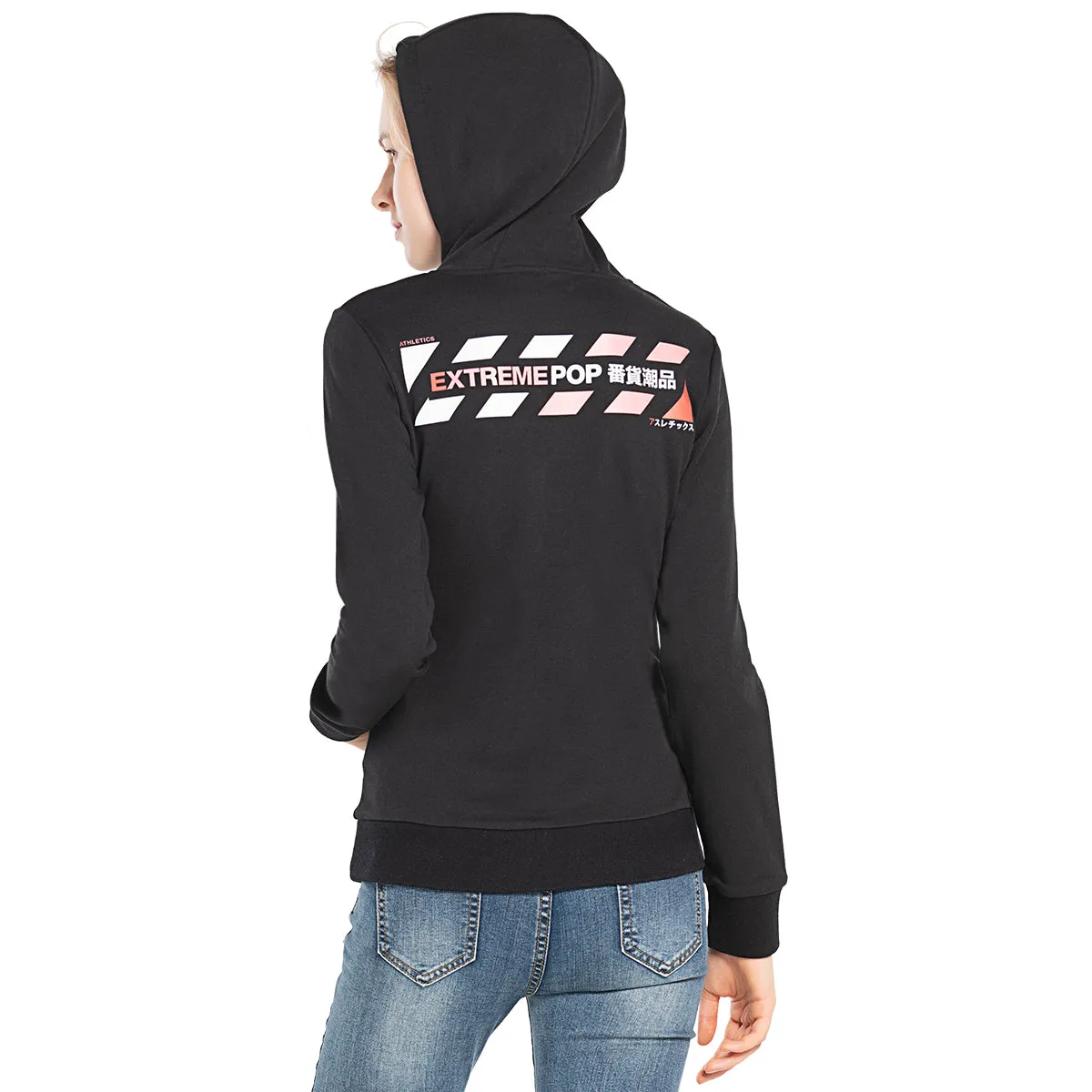 Womens Hoodies Sweatshirts Digital Print Top  S M L XL BLACK GREY