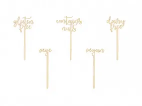 Wooden Food Allergy Buffet or Grazing Table Signs