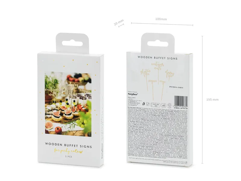Wooden Food Allergy Buffet or Grazing Table Signs